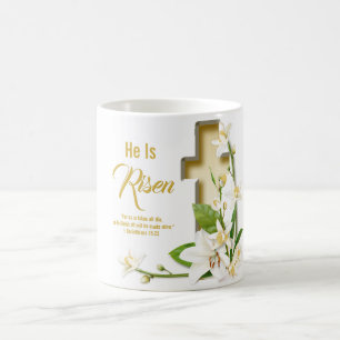 Caneca De Café Lily Cross Escritura Ele Está Risen