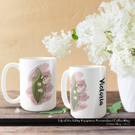 Caneca De Café Lily da Felicidade do Vale Personalizada