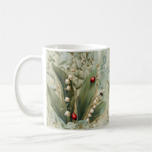 Caneca De Café Lily do Vale Joaninha Floral