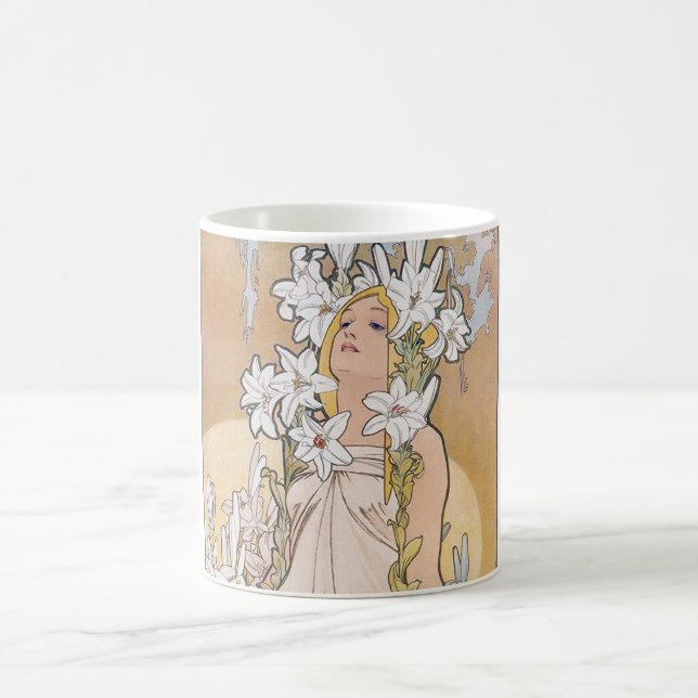 Caneca De Café Lily (Quatro Flores), Alphonse Mucha (Centro)