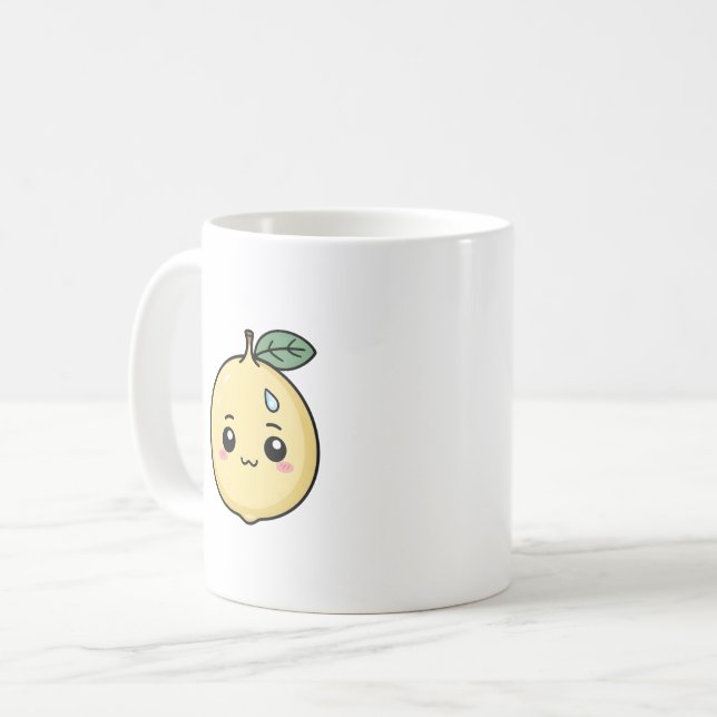 Caneca De Café Limão ansioso com uma gota suave (Frente Esquerda)