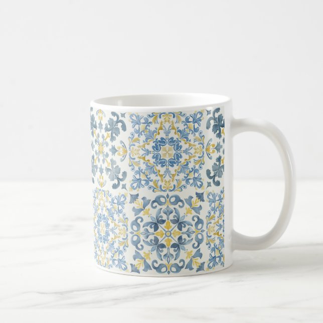 Caneca De Café Limão Azulejo Azul Italiano (Direita)