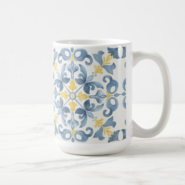 Caneca De Café Limão Azulejo Azul Italiano (Direita)