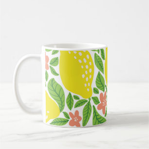 Caneca De Café Limão Citrus Summer Vintage Patterno