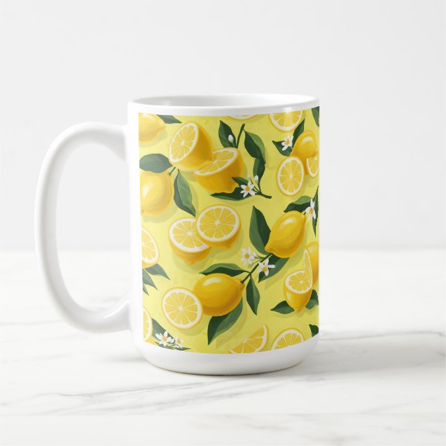 Caneca De Café Limão sem costura - design (Esquerda)