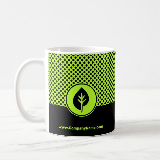 Caneca De Café Limão Verde e Promocional Empresarial Negro (Esquerda)