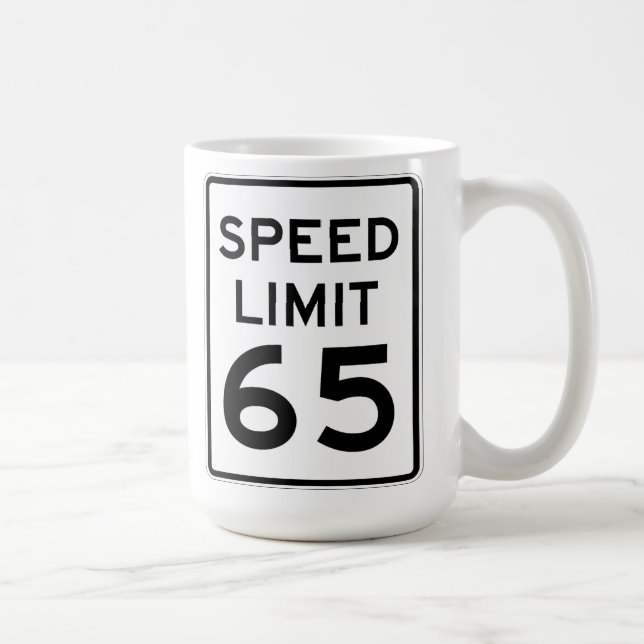 Caneca De Café Limite de velocidade sinal de 65 MPH (Direita)