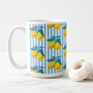 Caneca De Café Limões Amarelos de Amalfi Estilo Mediterrâneo
