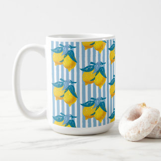 Caneca De Café Limões Amarelos de Amalfi Estilo Mediterrâneo