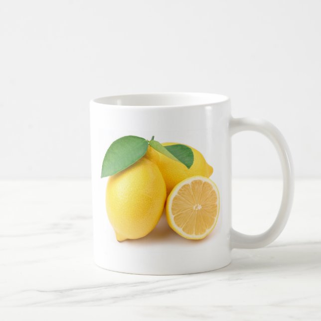 Caneca De Café Limões Amarelos e Brilhantes (Direita)