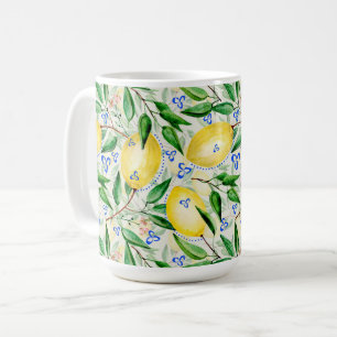 Caneca De Café Limões de aguarela fruta