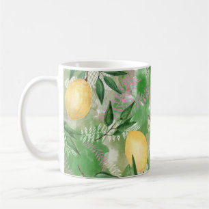 Caneca De Café Limões de aquarelas frutas citrinos natureza fresc