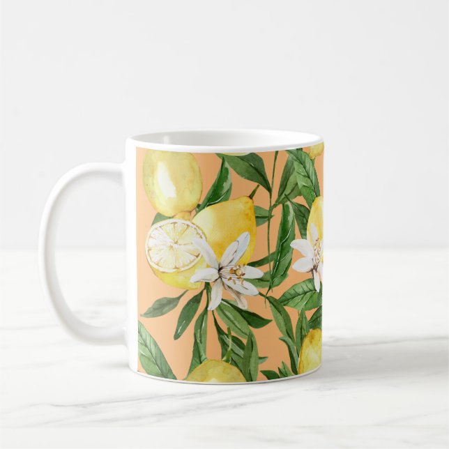 Caneca De Café Limões de Verão e limão borboleta café mu (Esquerda)