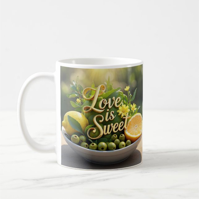 Caneca De Café Limões ensolarados de Verão, azeitonas, fatias de  (Esquerda)