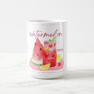 Caneca De Café Limonada de Melancia Arte em Aquarela