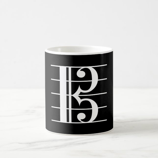 Caneca De Café Limpa Alta Branca em Preto (Centro)