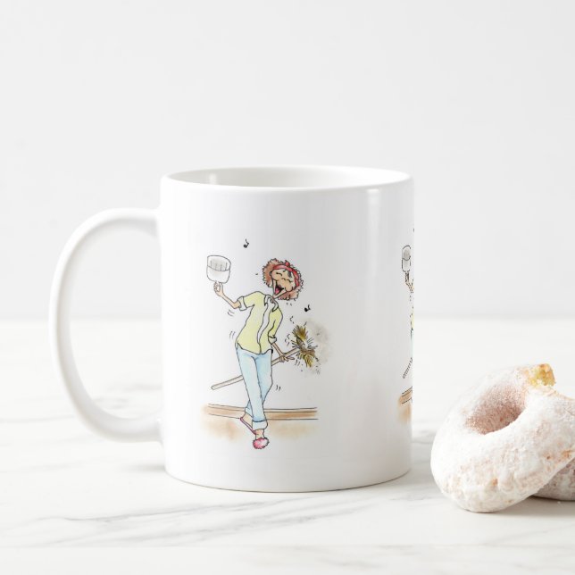 Caneca De Café Limpando Lady Mug (Com Donut)