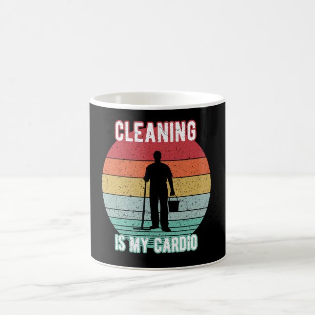 Caneca De Café Limpar é o meu Cardio, o Engraçado Janitor, a Casa (Centro)