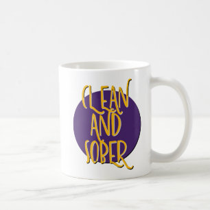 Caneca De Café Limpar e Sober Slogan de Recuperação Mug