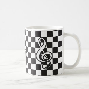 Caneca De Café Limpeza moderna de preto e branco no quadro de con