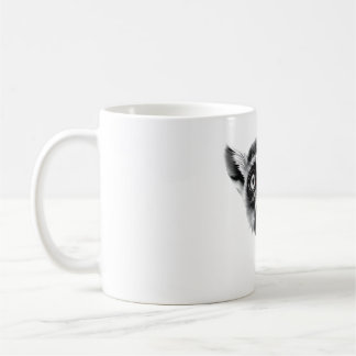 Caneca De Café Limur Catta Head Black White T-Shirt