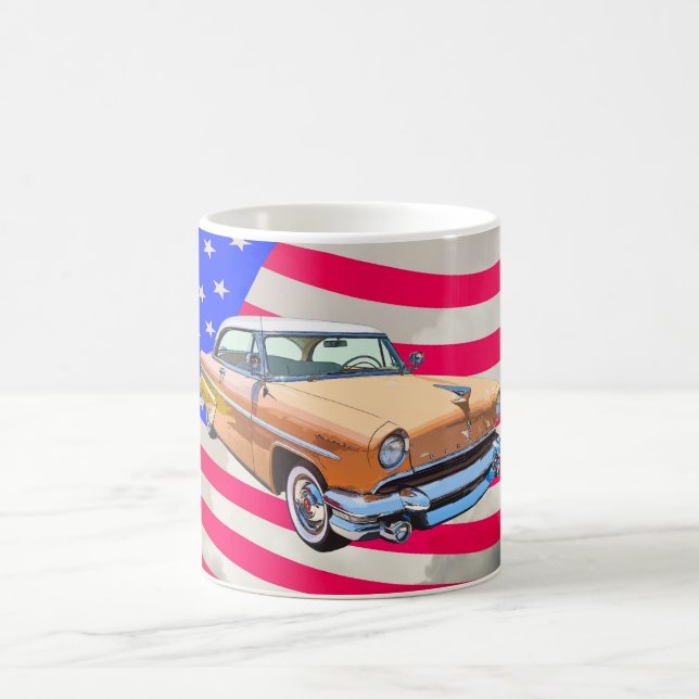 Caneca De Café Lincoln 1955 Capri com bandeira americana (Centro)