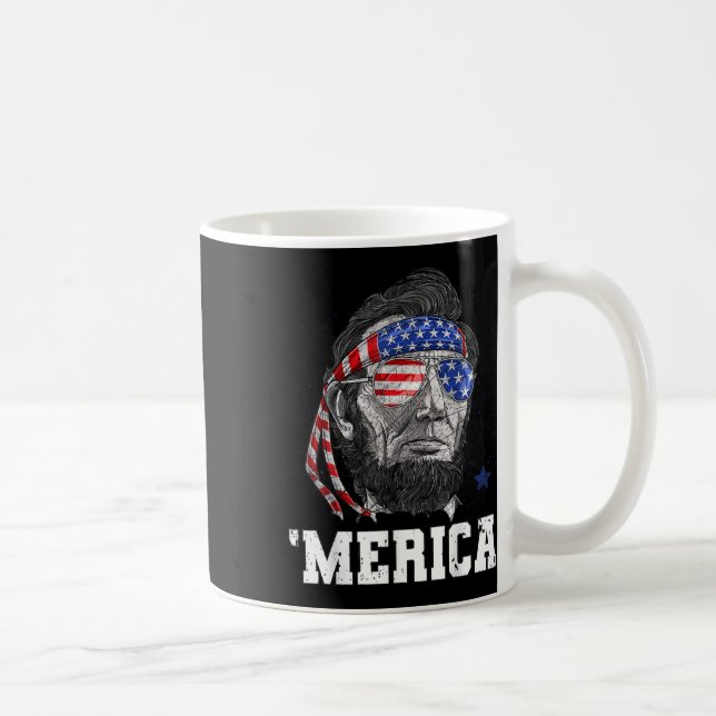 Caneca De Café Lincoln 4 De Julho Merica Men Women American Flag (Direita)