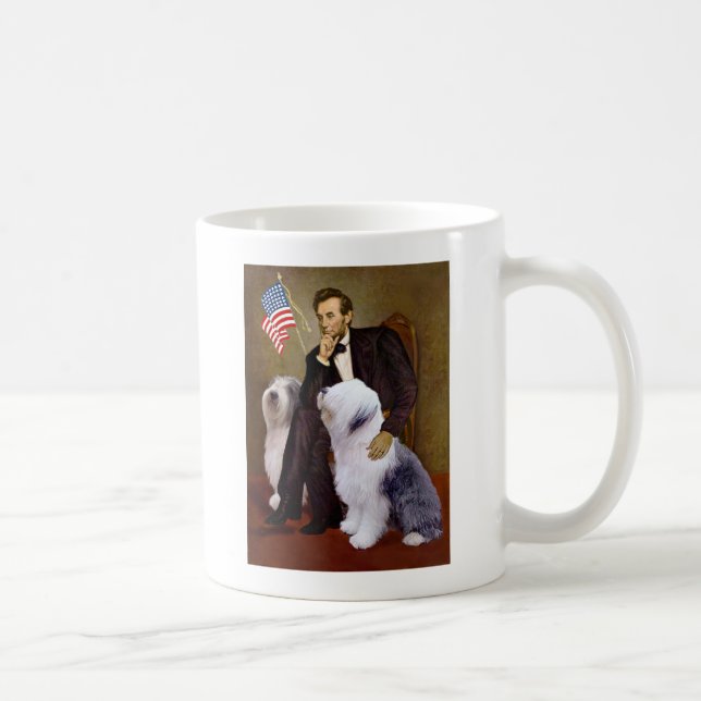 Caneca De Café Lincoln - Dois Cães de Pastoreiro Inglês Antigo (Direita)