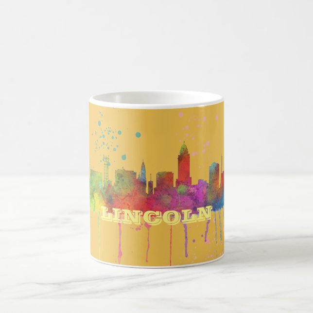 CANECA DE CAFÉ LINCOLN, SKYLINE DE NEBRASKA (Centro)