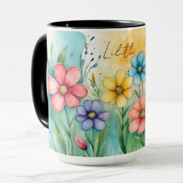 Caneca De Café Linda Aquarela Floral