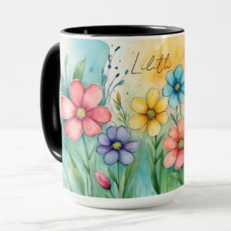 Caneca De Café Linda Aquarela Floral