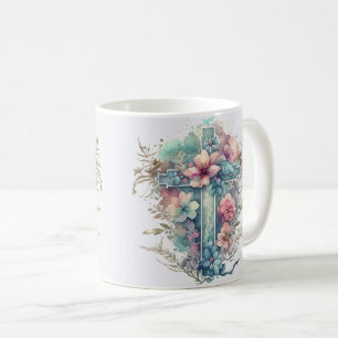 Caneca De Café Linda Aquarela Páscoa Cristã
