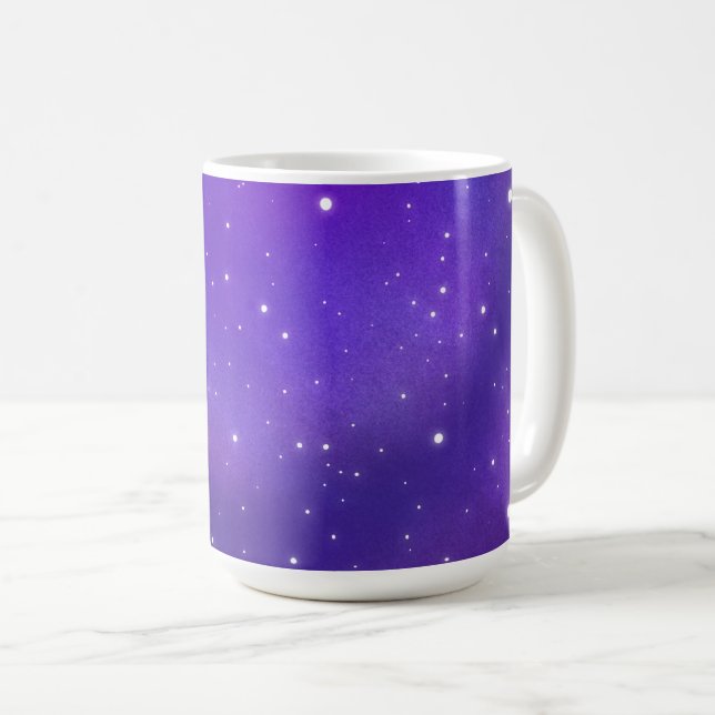 Caneca De Café Linda Arte Roxa da Galáxia do Céu Estrelado (Frente Esquerda)