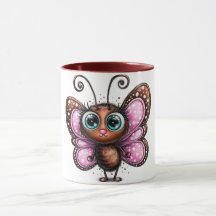 Caneca de café linda borboleta