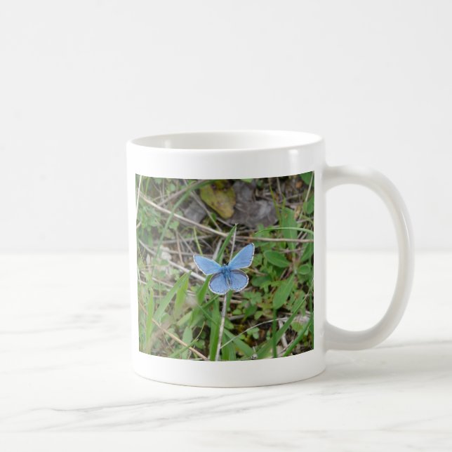 Caneca De Café Linda Borboleta Azul (Direita)