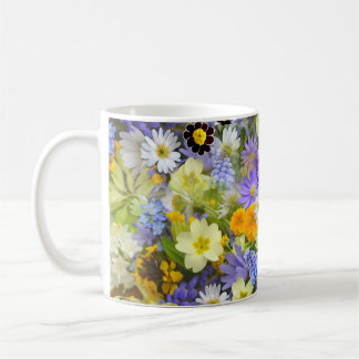 Caneca De Café Linda Cama Colorida de Flores