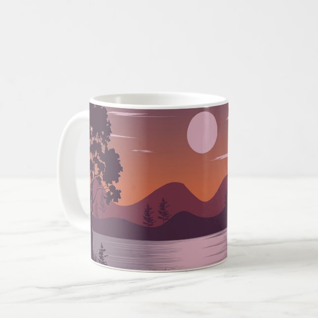 Caneca De Café Linda cena do rio (Frente Esquerda)