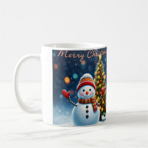 Caneca De Café "Linda Charme de inverno: Árvores de Natal e Neves
