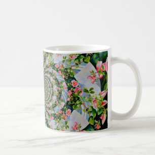 Caneca De Café Linda cor-de-água das rosas vermelhas cor-de-rosa-