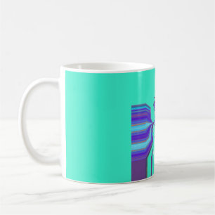 Caneca De Café Linda cor do vetor azul roxo iridescente ciano