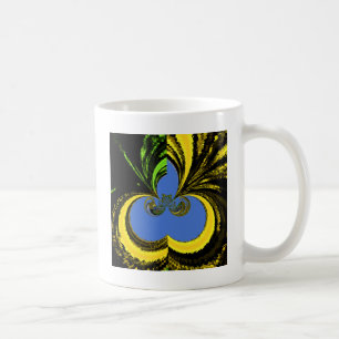Caneca De Café Linda e adorável Arte Amarela e Azul na África do