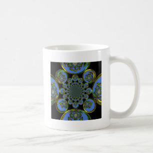 Caneca De Café Linda e legal arte azul-clara caleidoscópica