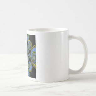 Caneca De Café Linda e legal arte azul-clara caleidoscópica