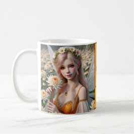 Caneca De Café Linda Fada de novembro em Chrysanthemums