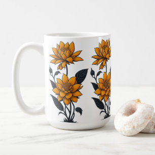 Caneca De Café Linda Flor Laranja Jasmine