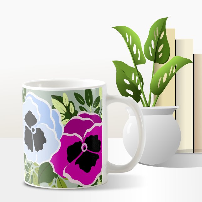 Caneca De Café Linda Flor Pansível (Pansy Flower Mug)