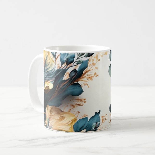 Caneca De Café Linda floração de aquarela (Frente Esquerda)
