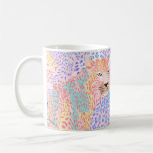 Caneca De Café Linda ilustração de padrão sem focas Leopardo Ar