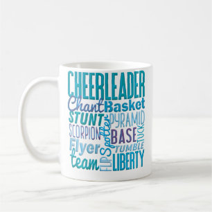 Caneca De Café Linda líder de torcida Movimentos azuis de torcida