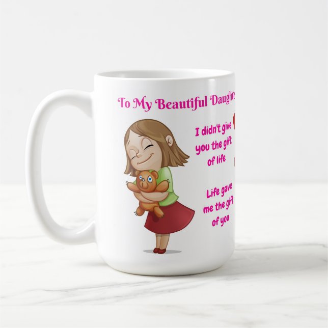 Caneca De Café Linda Mãe Filha Cita Mug (Esquerda)